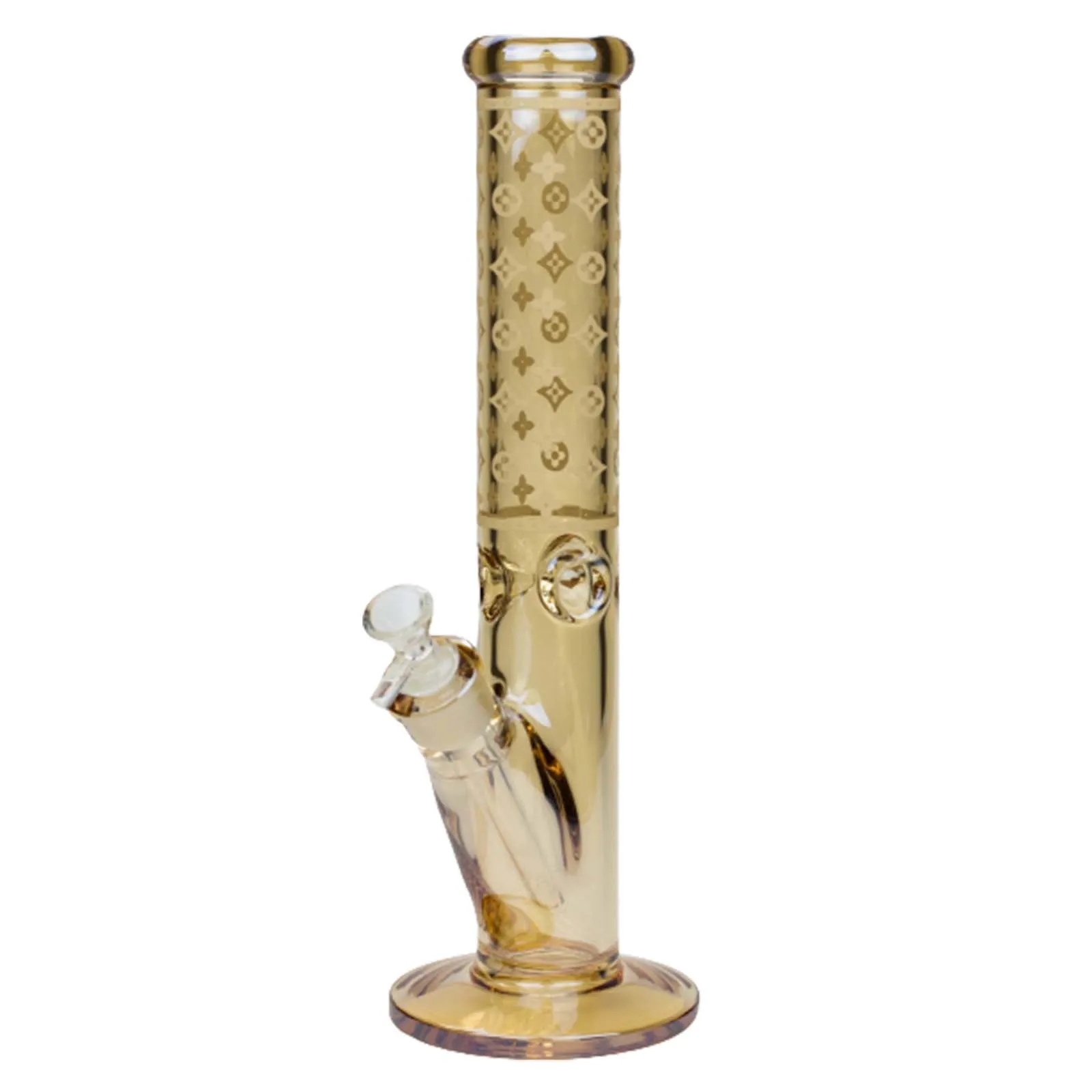 14" Luxury Electroplated Straight Tube Bong