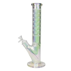 14" Luxury Electroplated Straight Tube Bong