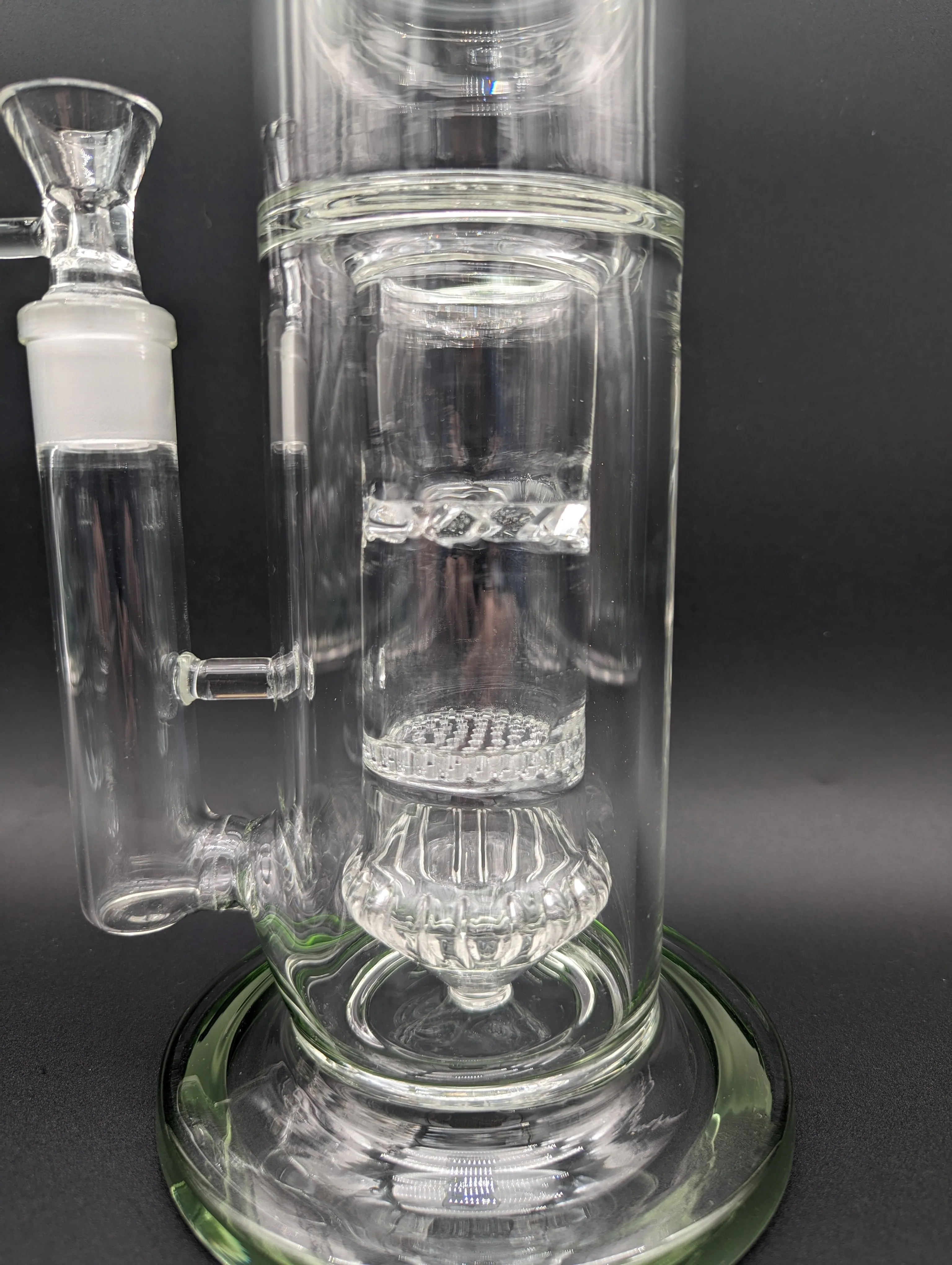 16 Triple Perc Tornado Straight Tube Bong