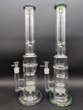 16 Triple Perc Tornado Straight Tube Bong