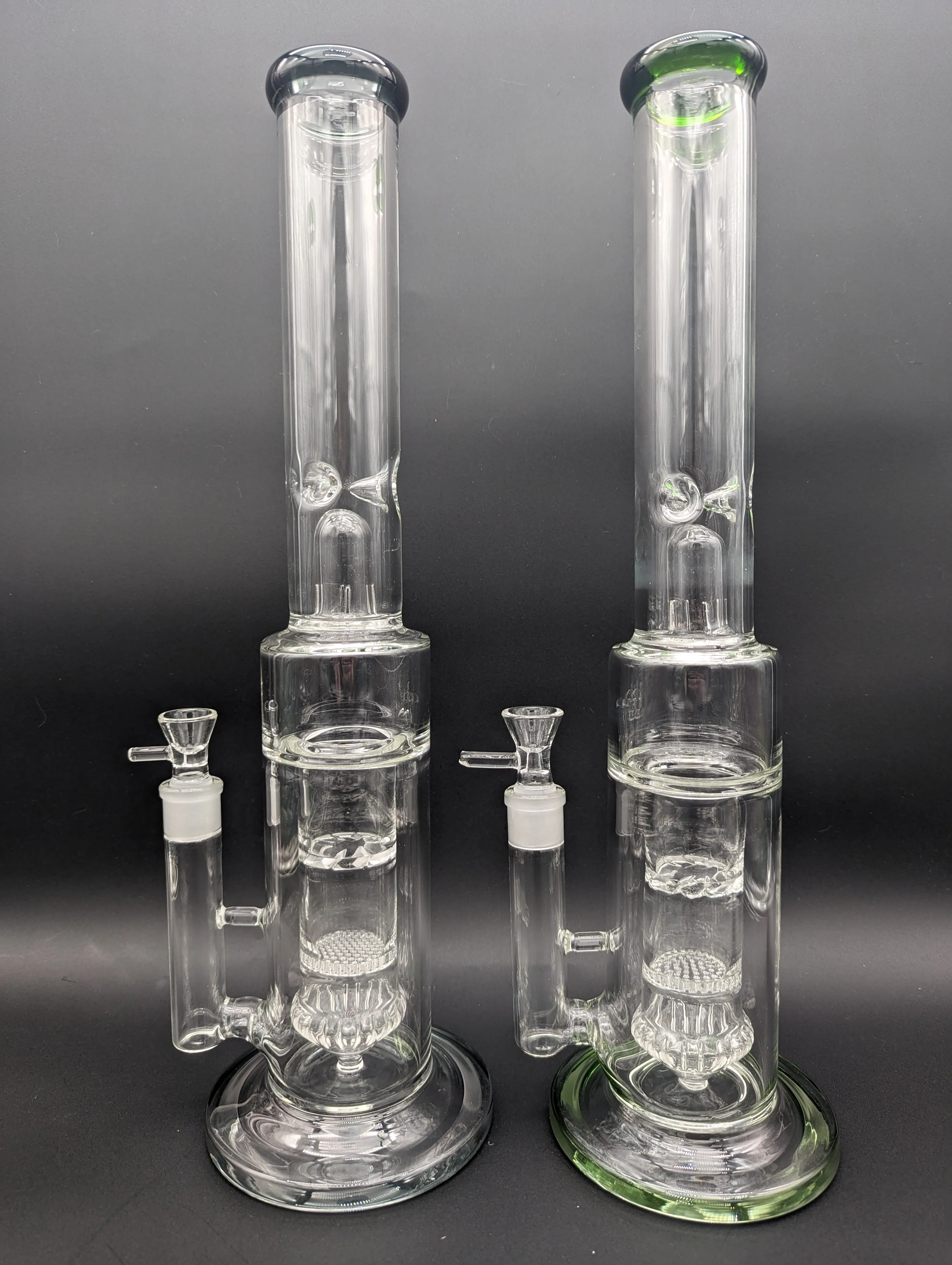 16 Triple Perc Tornado Straight Tube Bong