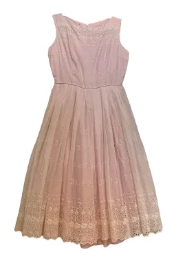 1950's Pink Eyelet Dress