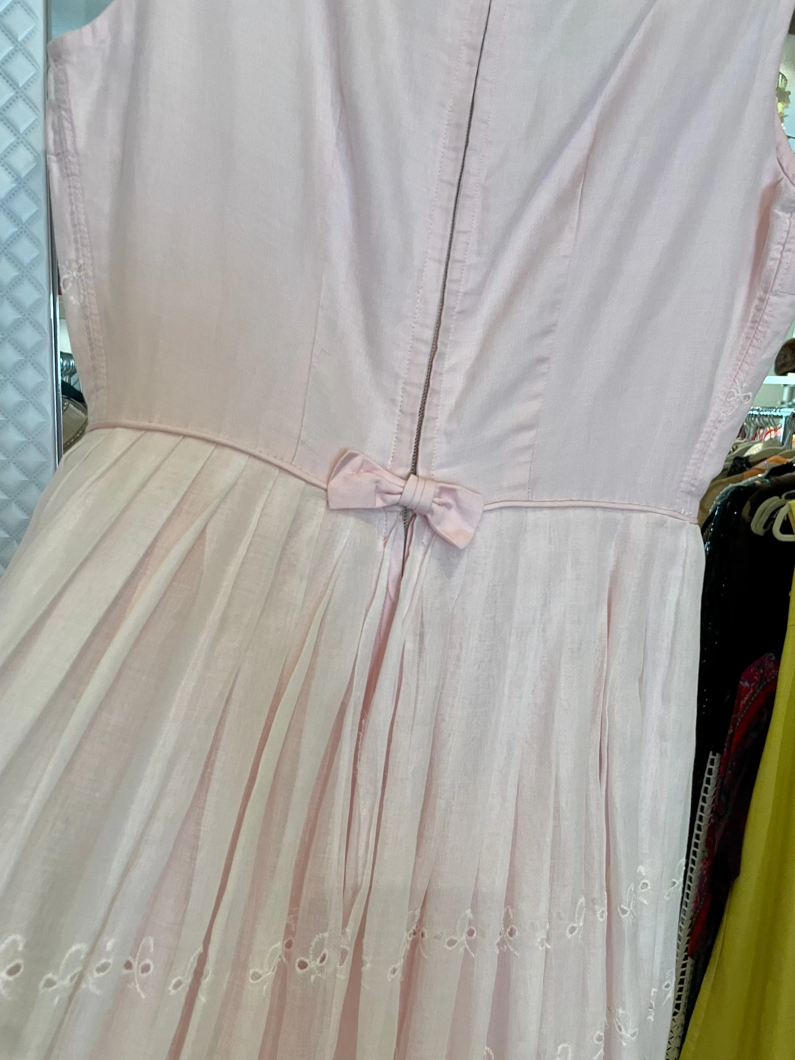 1950's Pink Eyelet Dress