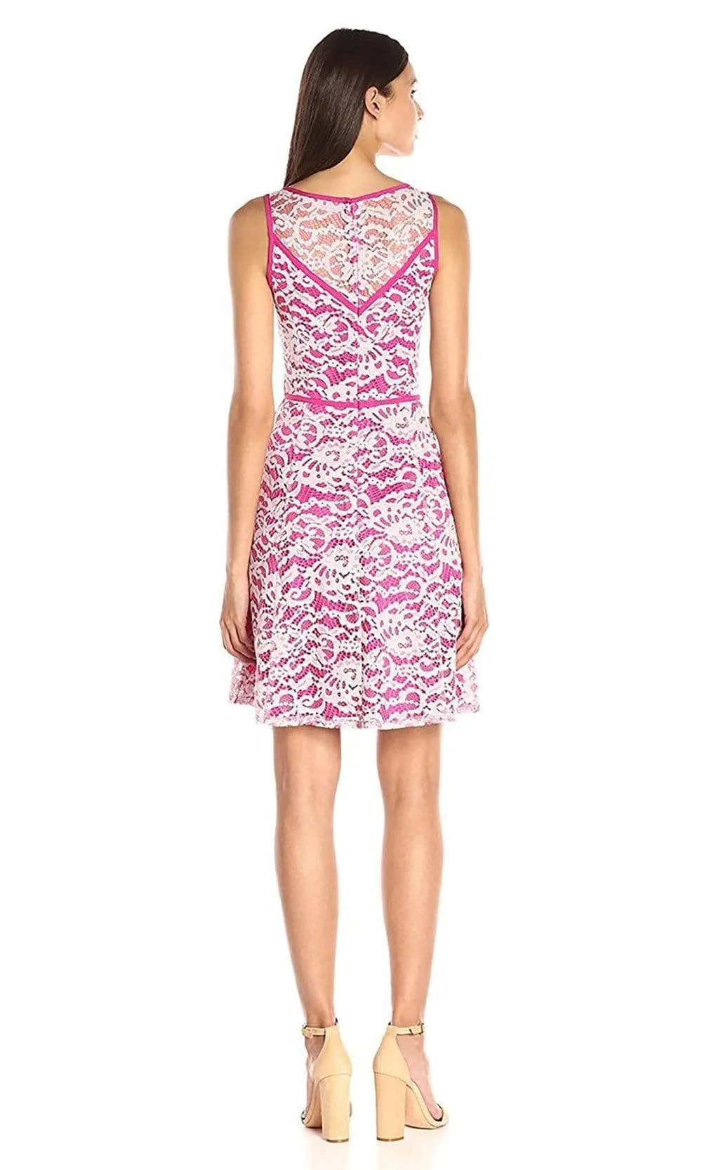 Adrianna Papell - 12253970 Floral Bateau Neck A-Line Dress