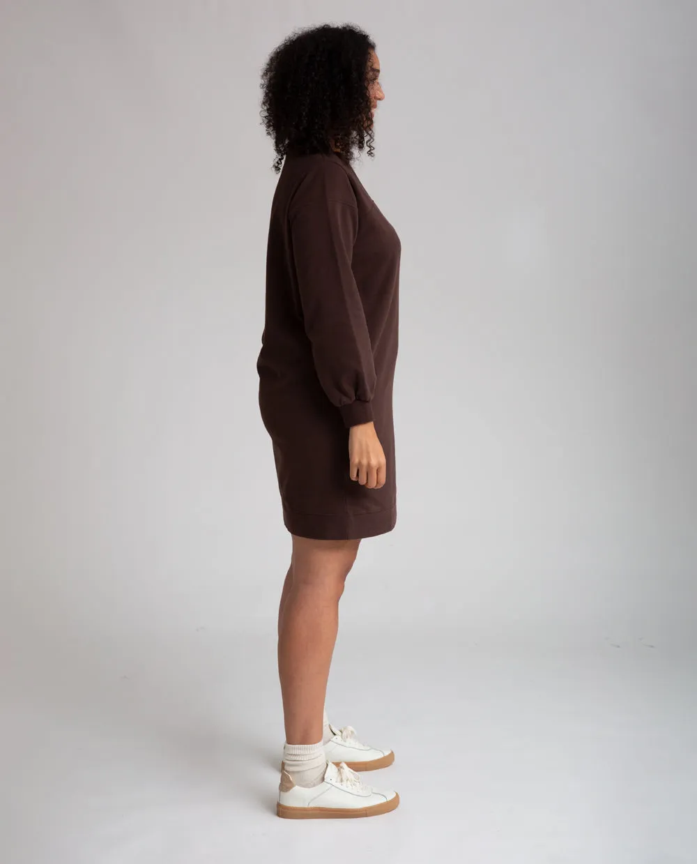 Agatha Organic Cotton Dress In Chocolate