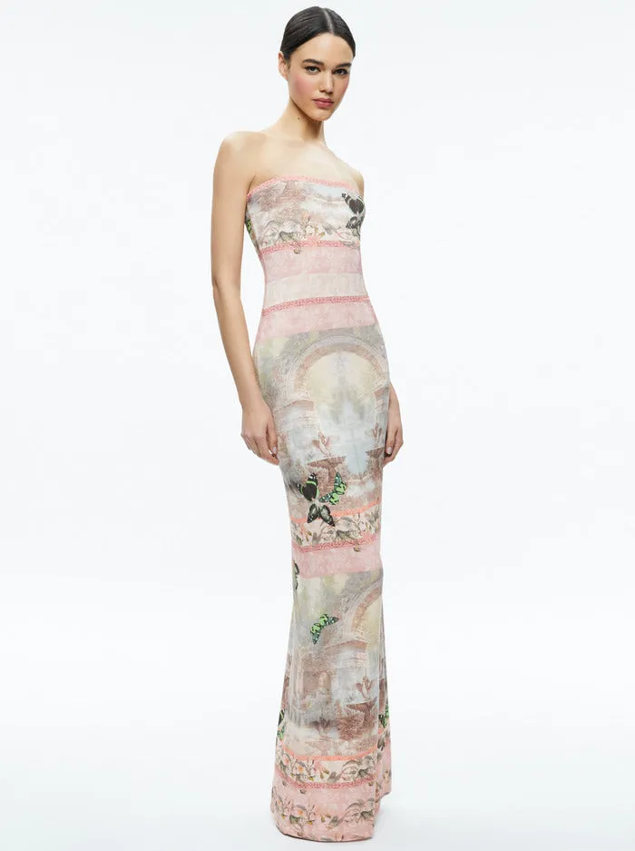 Alice   Olivia - Delora Strapless Maxi Dress - Versailles