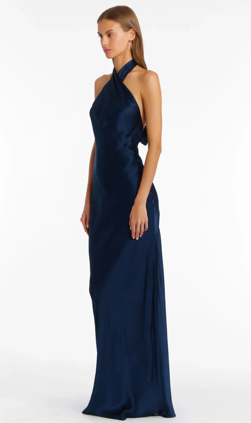 Amanda Uprichard - Jade Silk Maxi - Navy