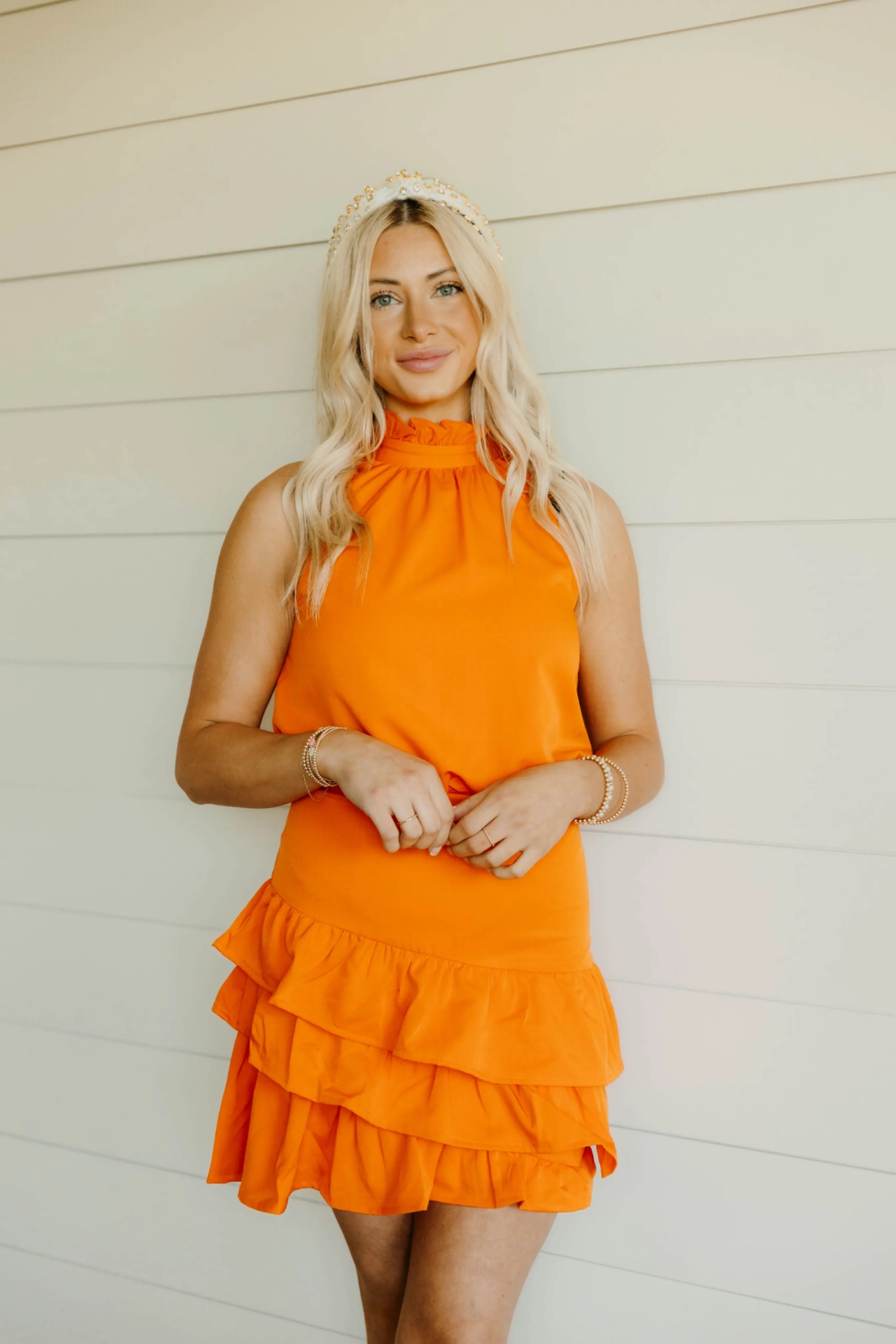 Amber Ruffle Mock Neck Dress - Final Sale 50% off