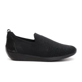 Ara Leena Slip On (Women) - Black Wovenstretch