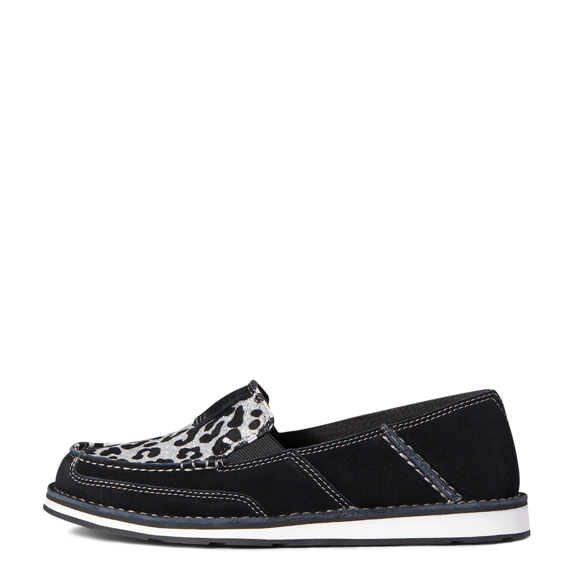 Ariat Black Suede & Silver Leopard Cruiser