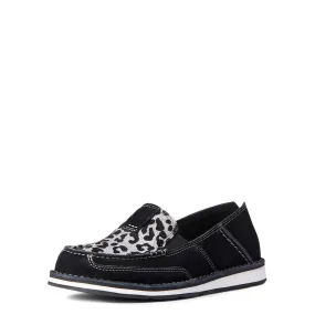 Ariat Black Suede & Silver Leopard Cruiser