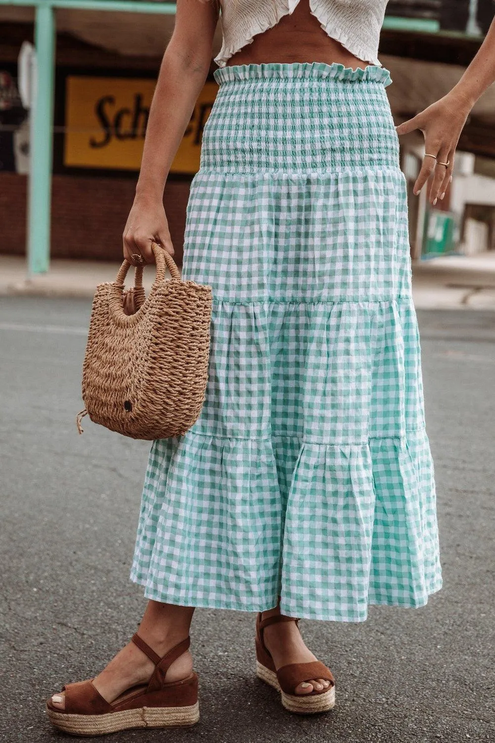 Bahamas Skirt / Dress in Mint Gingham