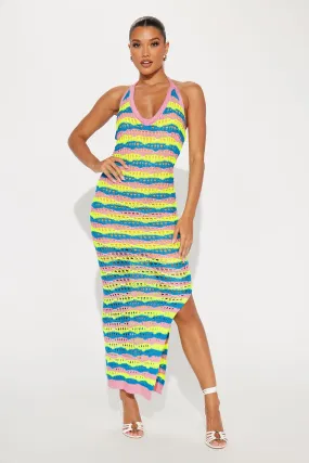 Bella Crochet Maxi Dress - Yellow/combo