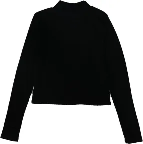 Black L/S Mock Neck Top