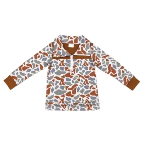 Boys Quarter-Zip Camo Southwest/Western Shirt - Kids Clothes