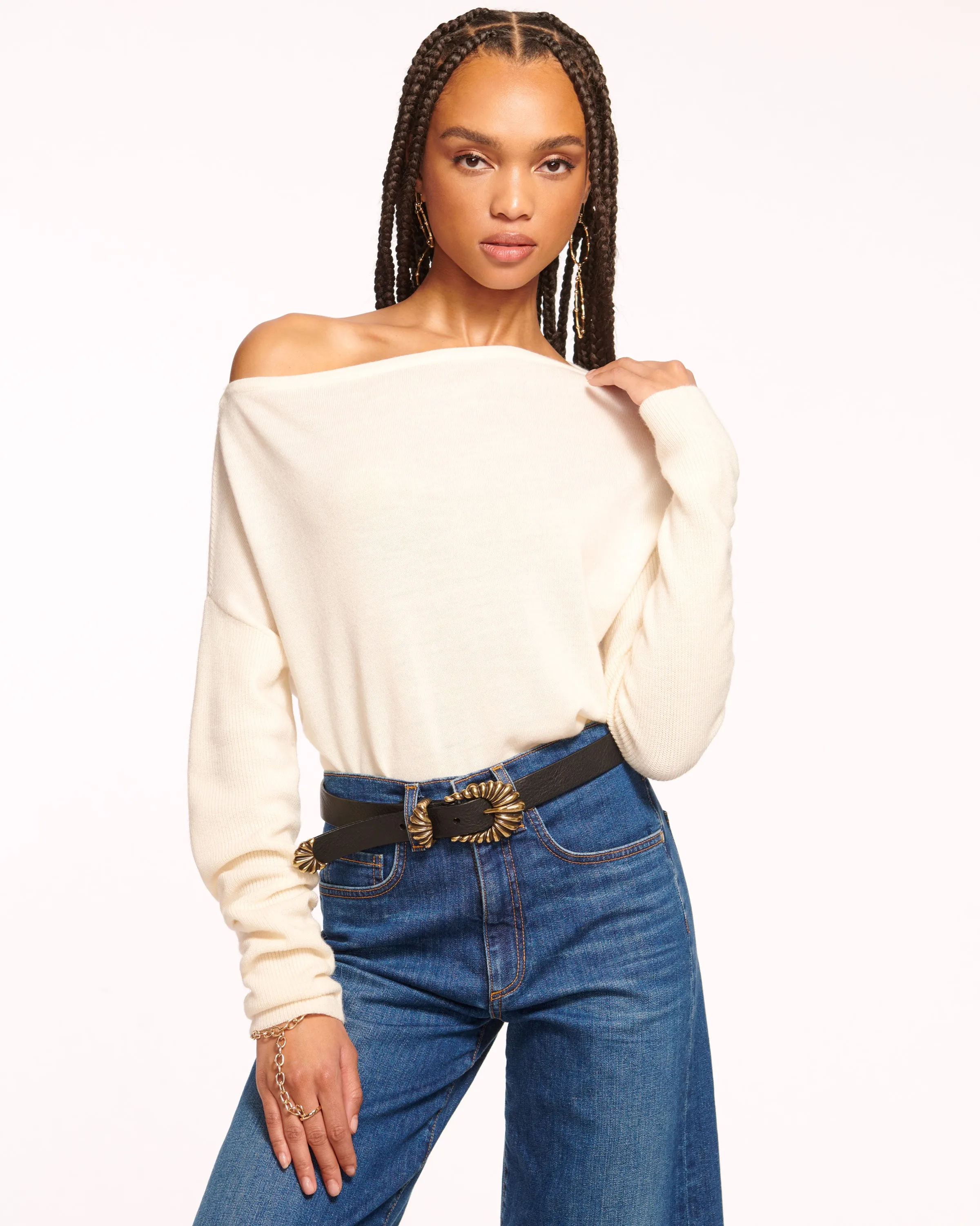 Chance Wool Off-The-Shoulder Sweater