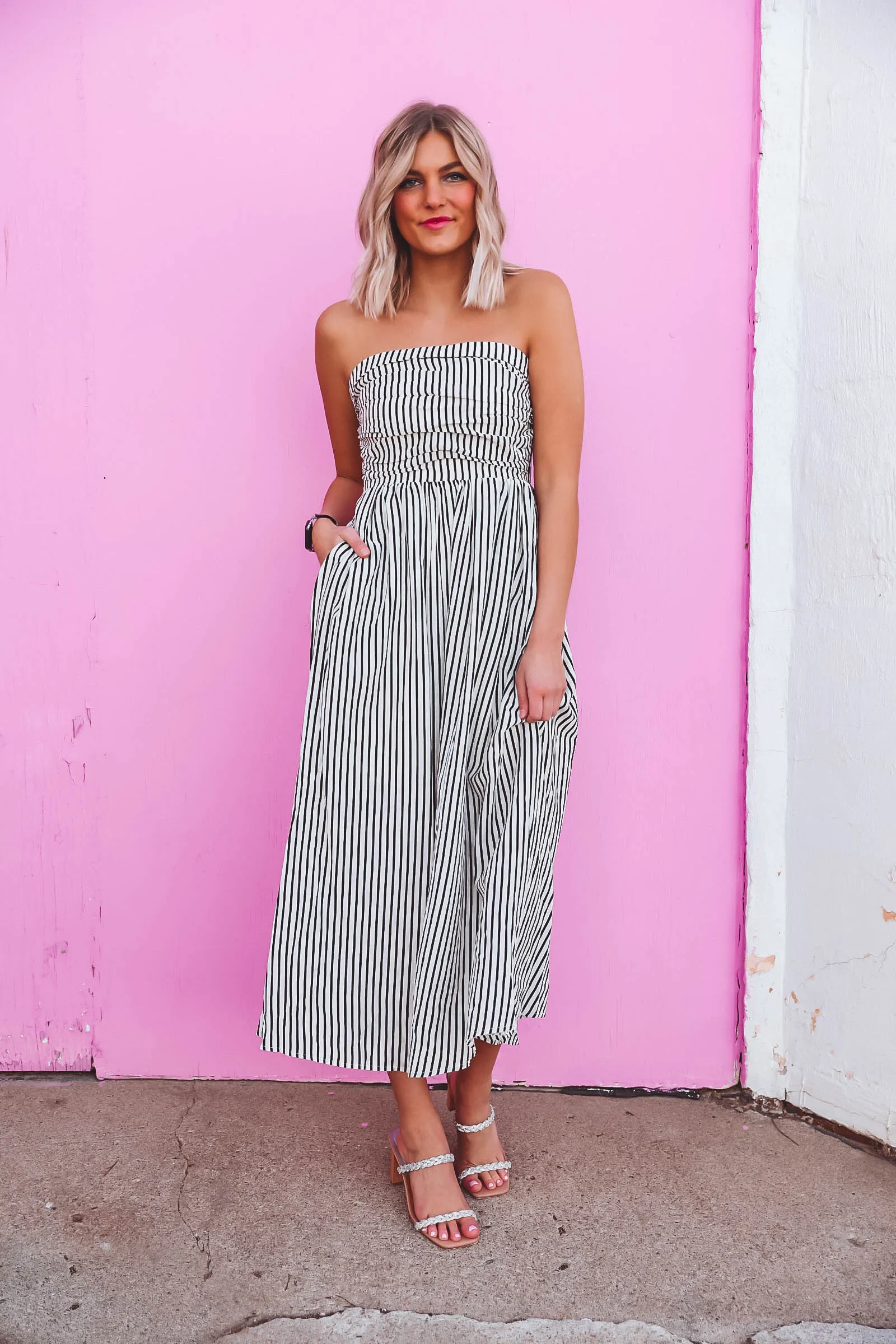 Chelsea Striped Midi Dress