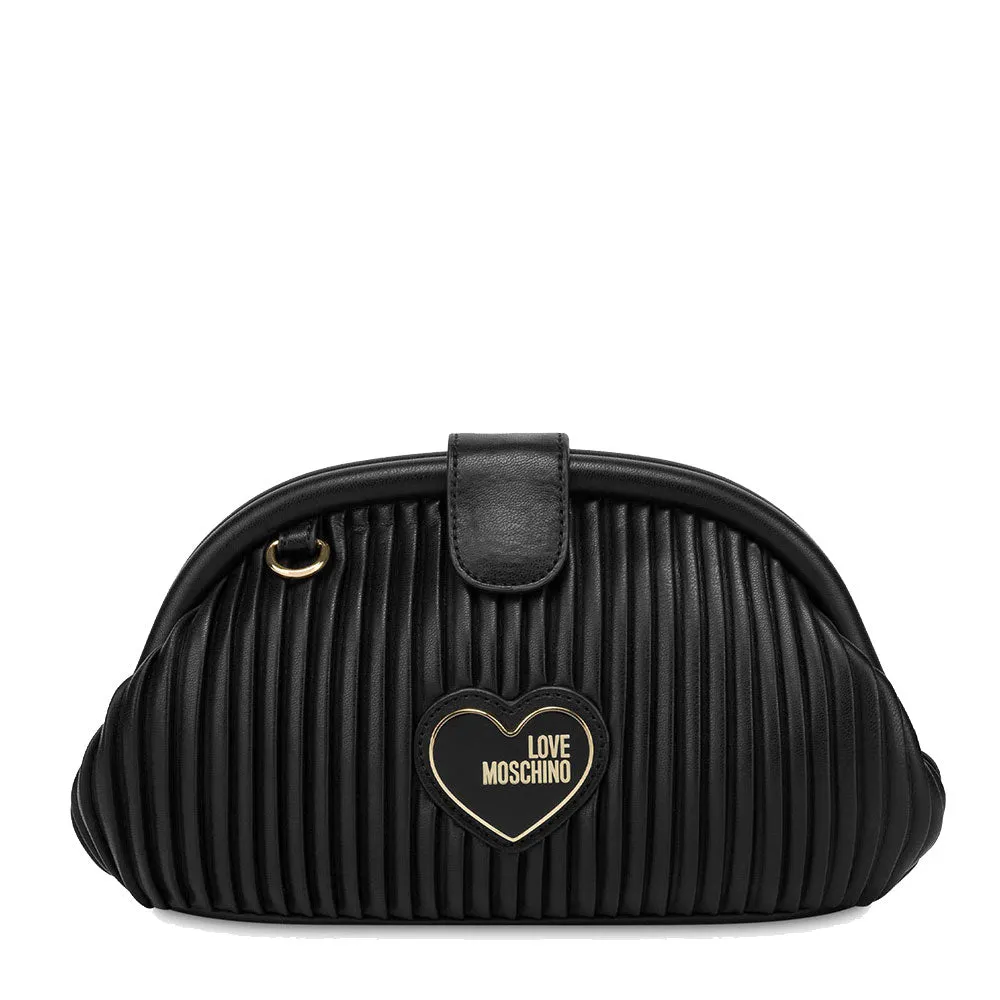 Clutch Donna con Tracolla LOVE MOSCHINO linea Pleated Nero JC4045