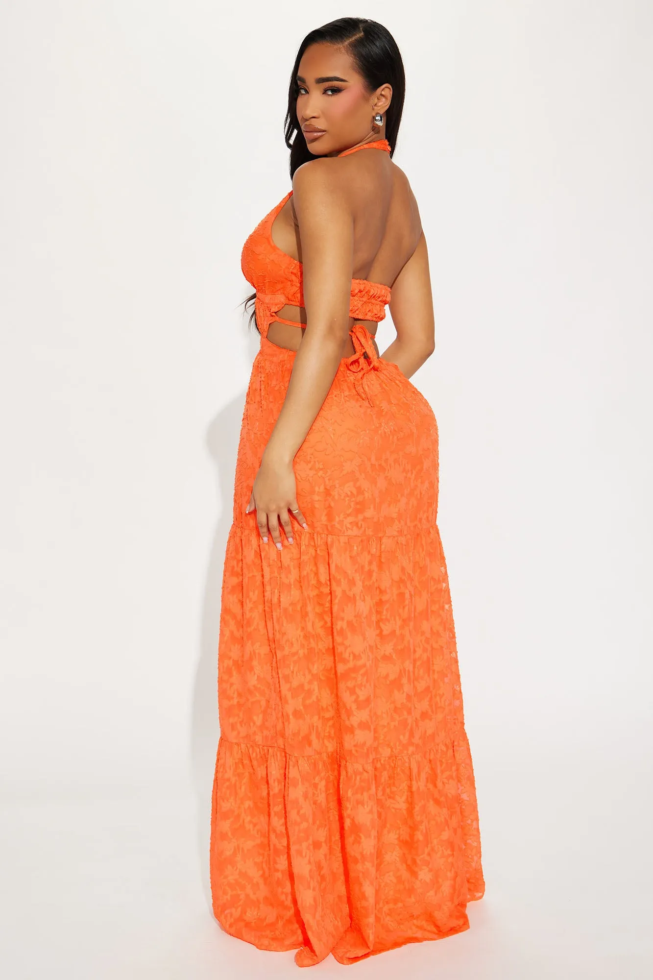 Come With Me Chiffon Maxi Dress - Orange