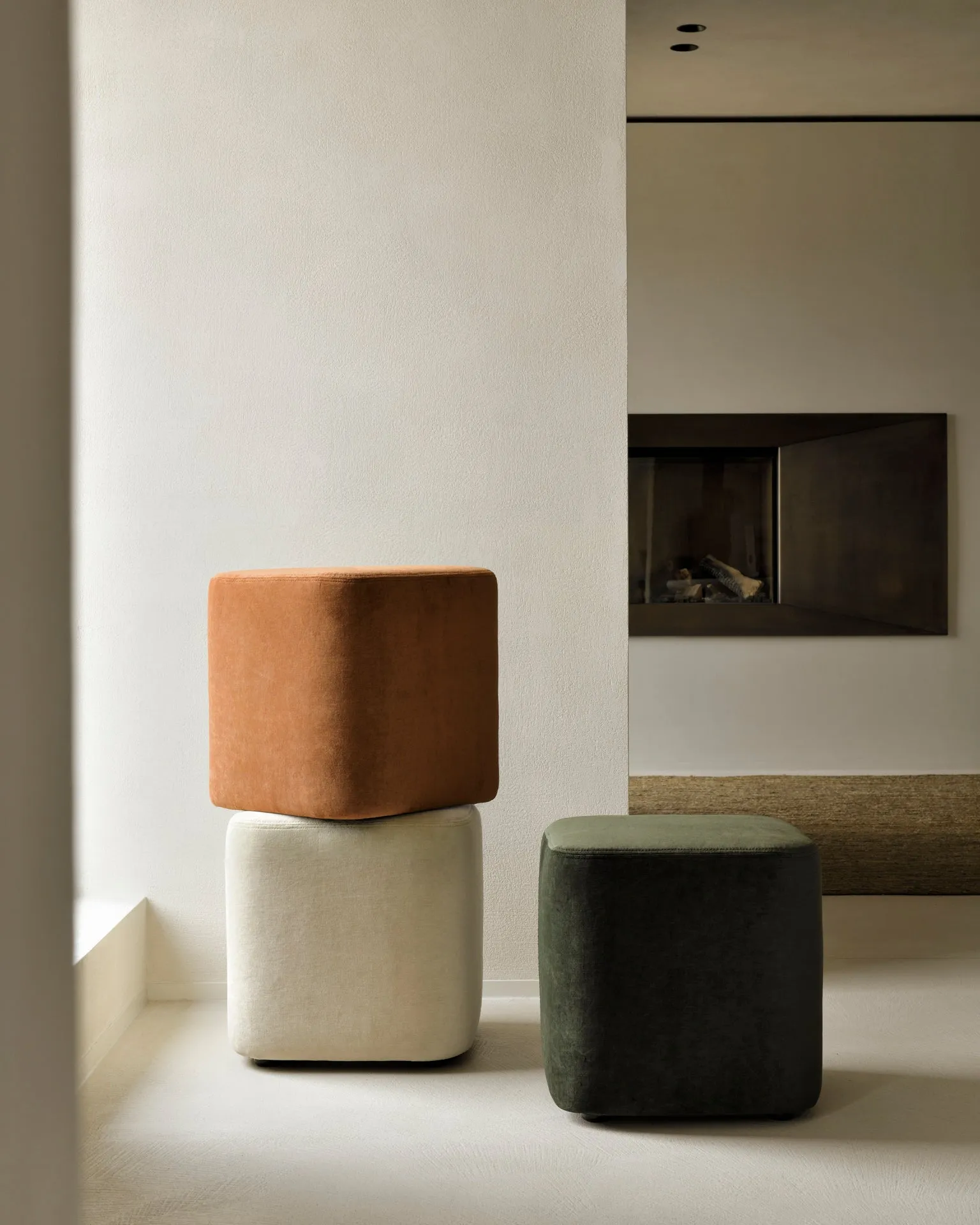 Cube Pouf Cinnamon