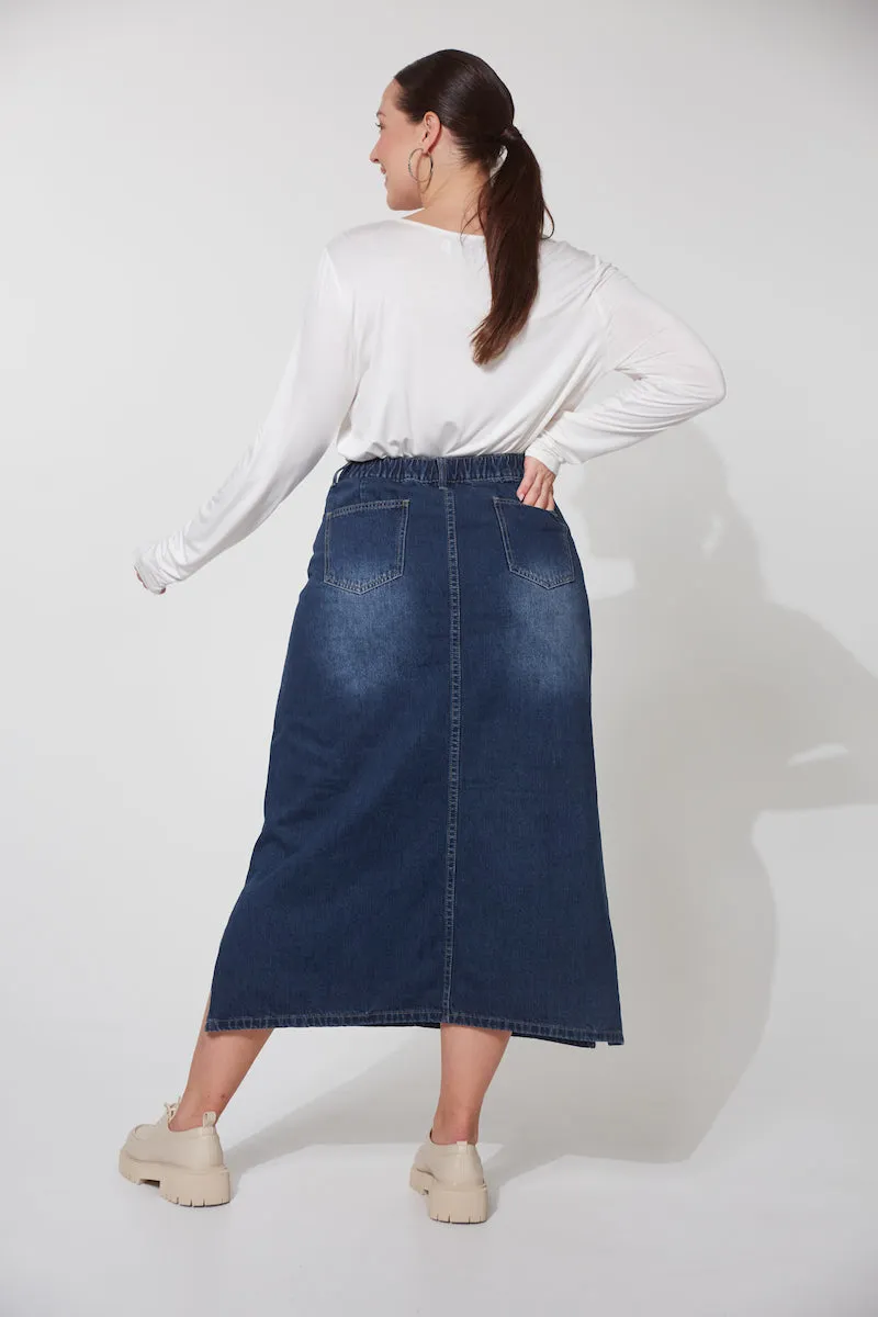 Dalton Denim Skirt, Indigo