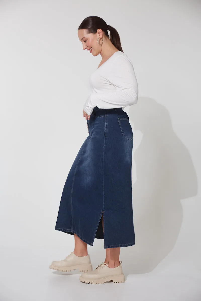 Dalton Denim Skirt, Indigo