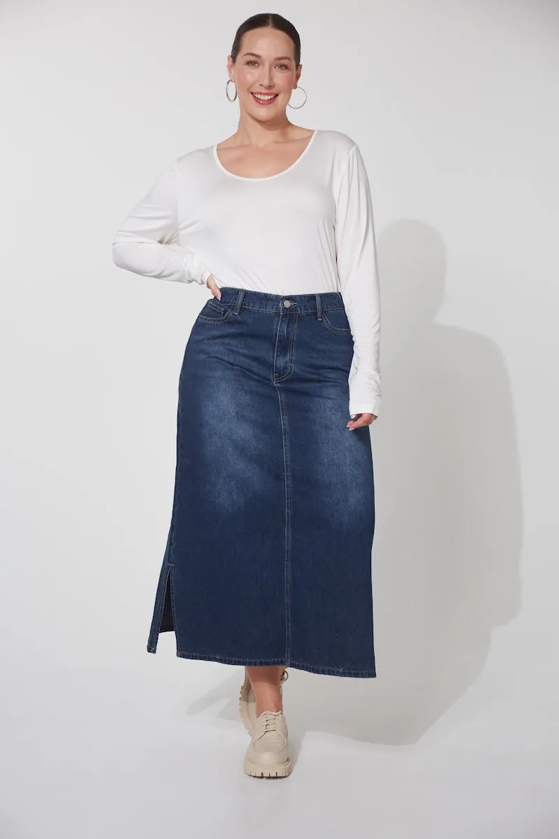 Dalton Denim Skirt, Indigo