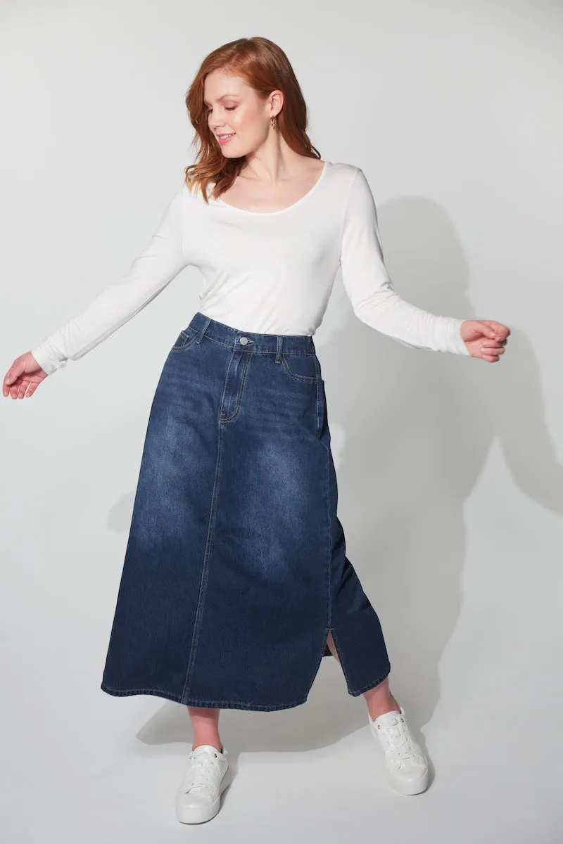 Dalton Denim Skirt, Indigo