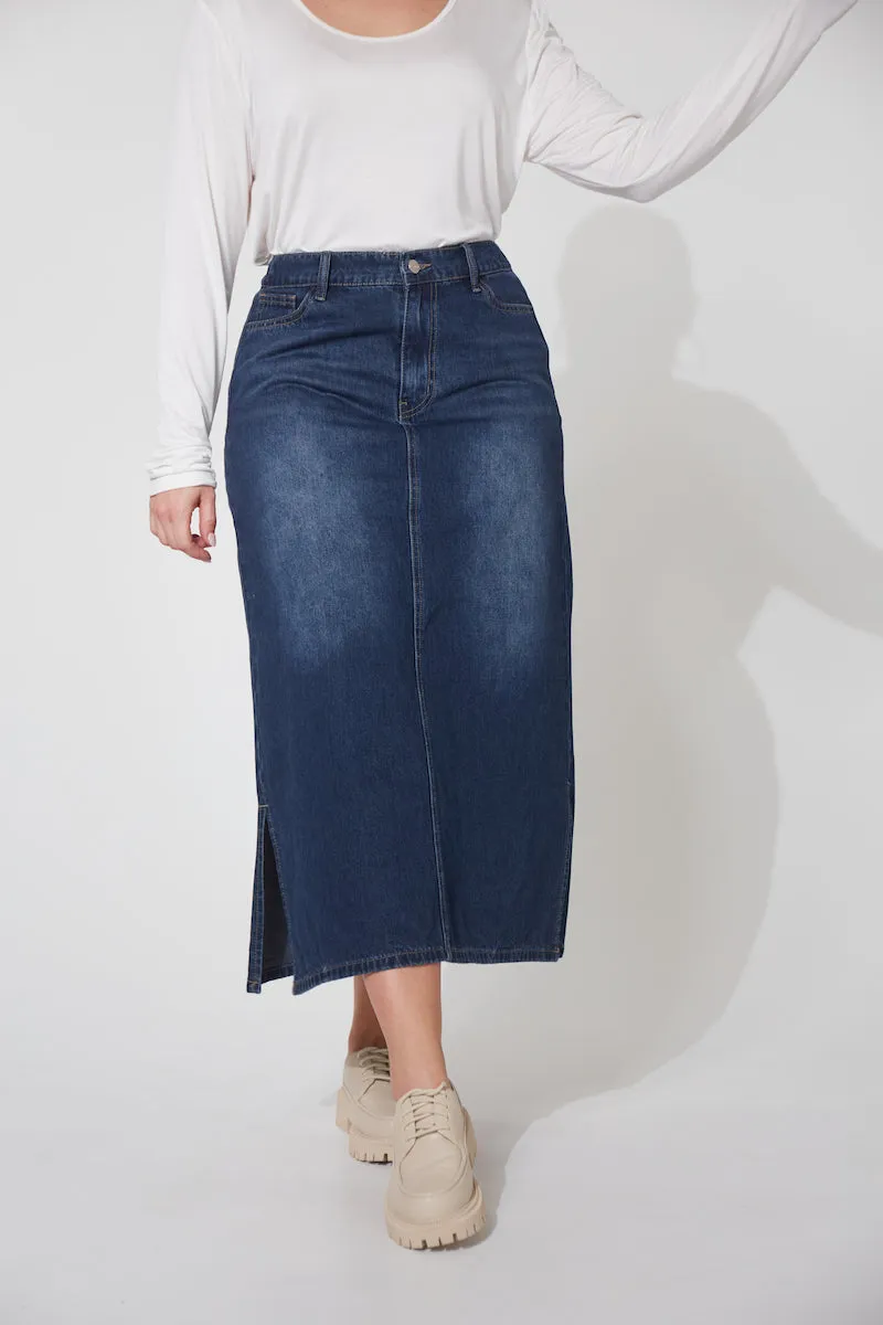 Dalton Denim Skirt, Indigo