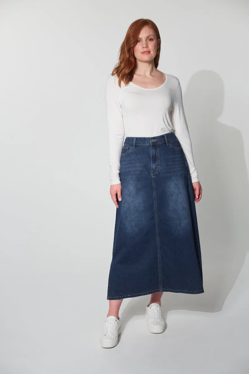 Dalton Denim Skirt, Indigo