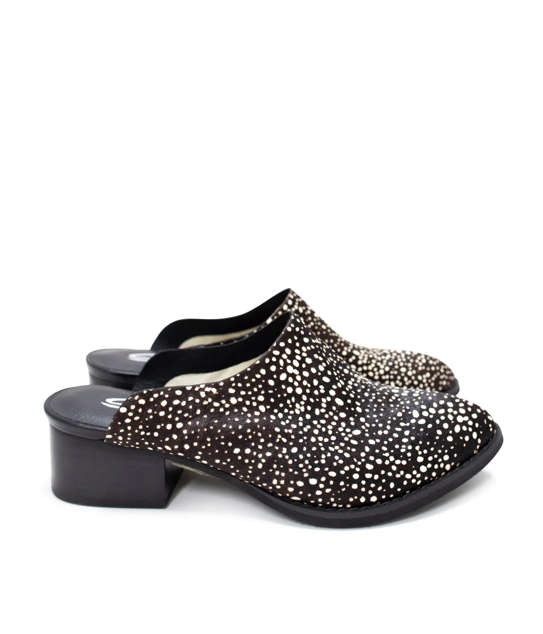 Damsel Hide Mules in Black