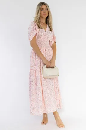 Daria Blush Floral Maxi Dress