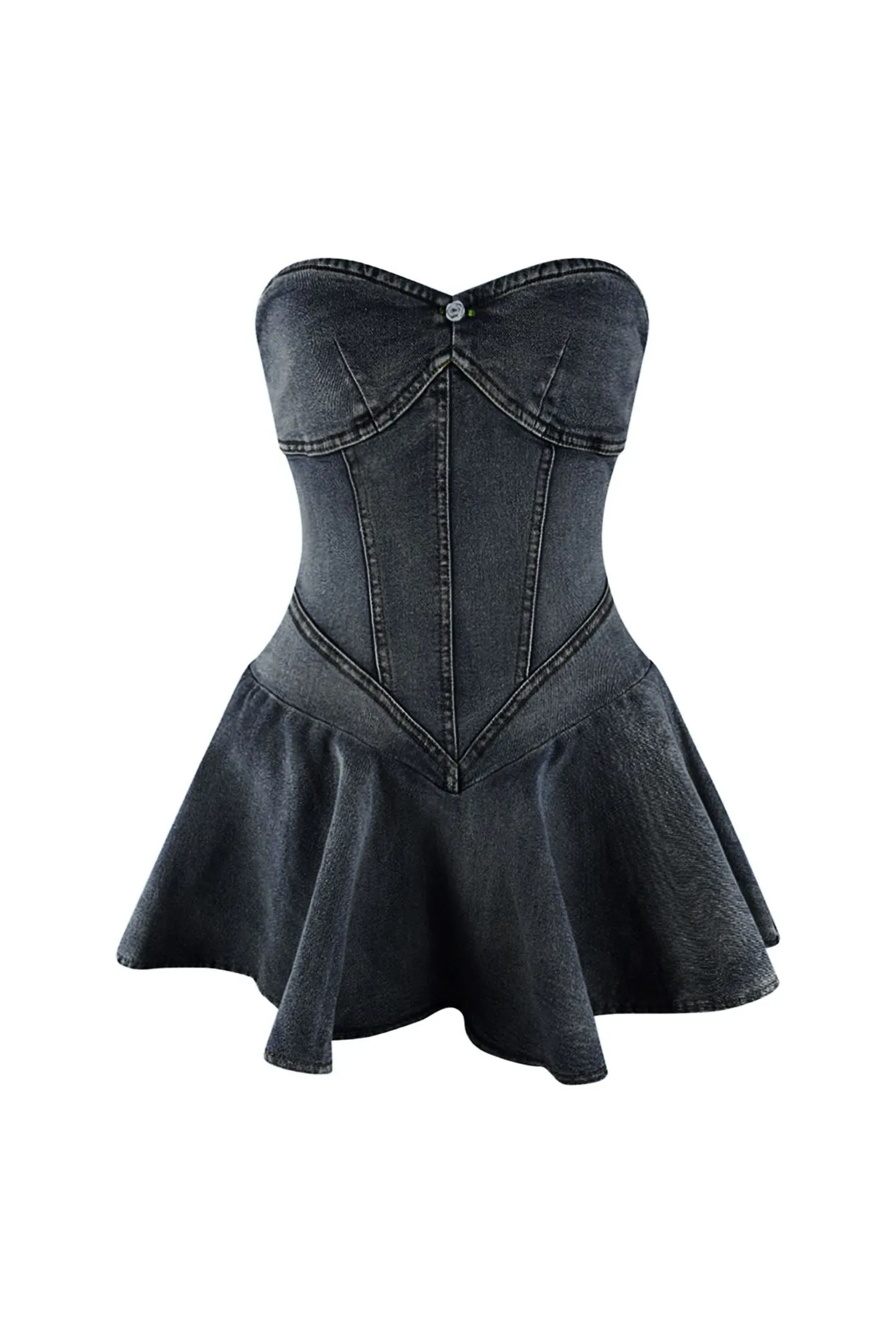 Denim Balletcore Corset Mini Dress