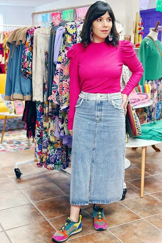 Denim Midi Skirt