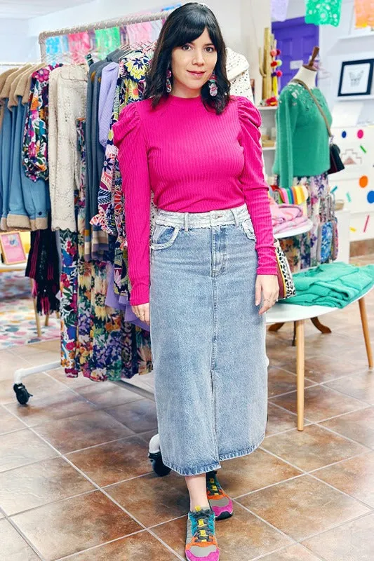 Denim Midi Skirt