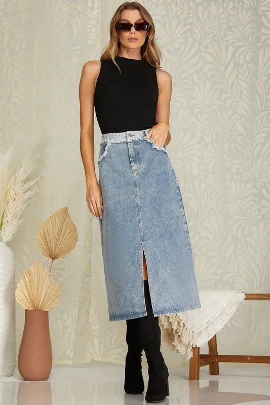 Denim Midi Skirt