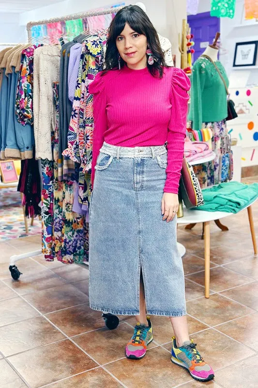 Denim Midi Skirt