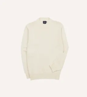 Ecru Cotton Mock Neck Jumper