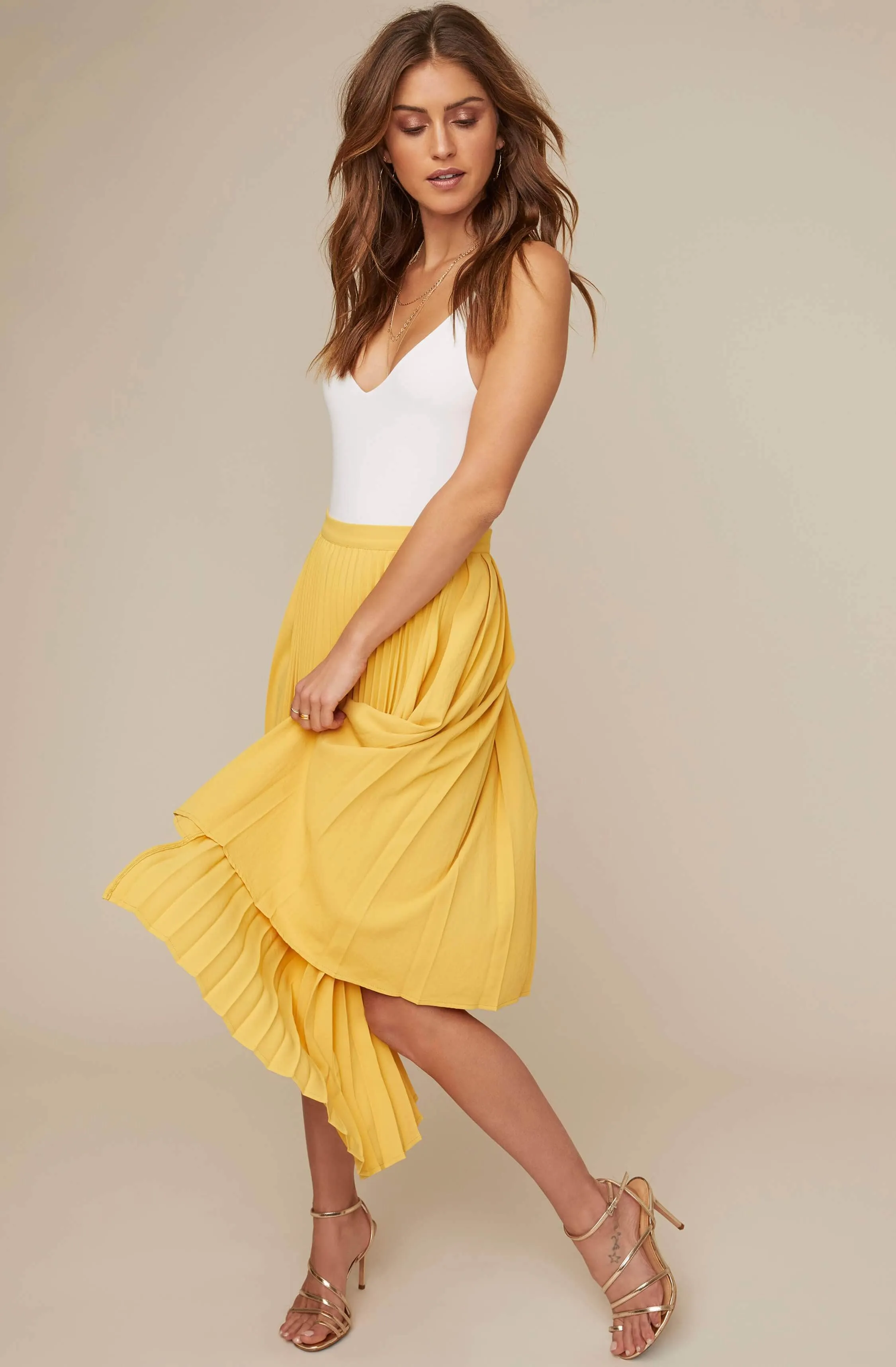 Elliot Pleated Midi Skirt