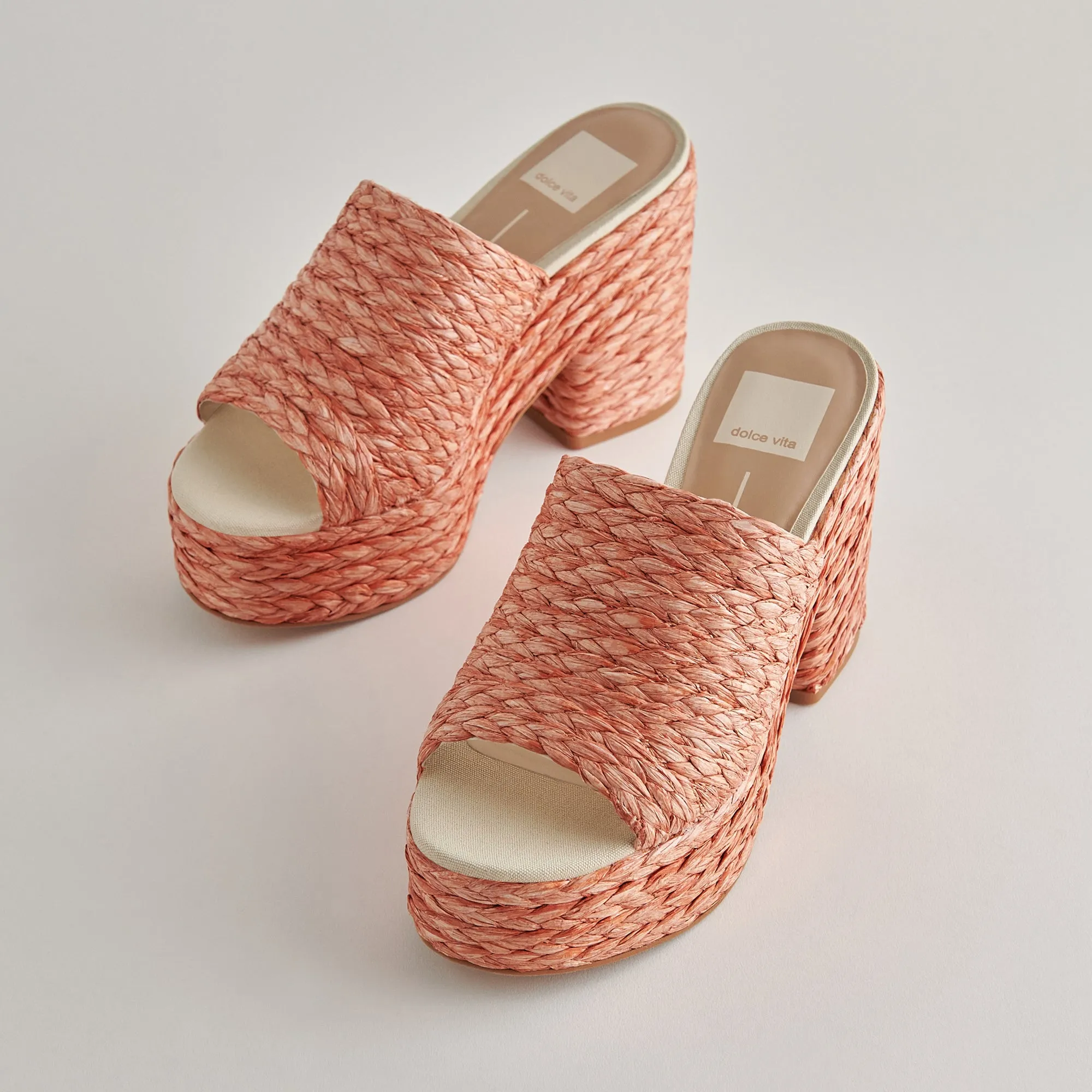 ELORA HEELS ORANGE RAFFIA