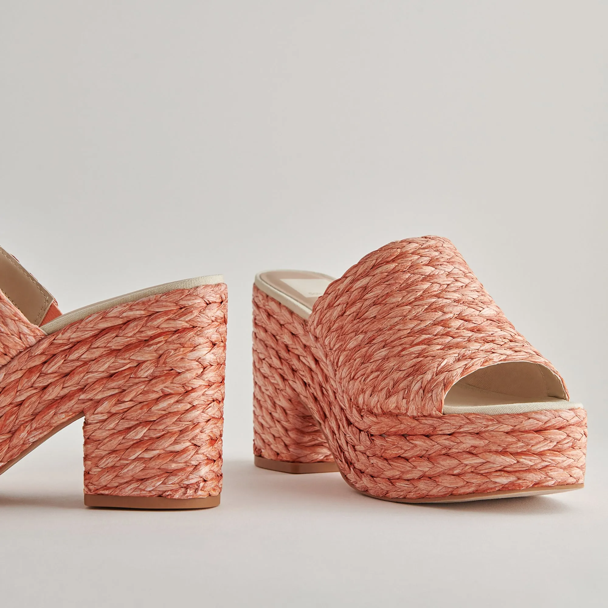 ELORA HEELS ORANGE RAFFIA