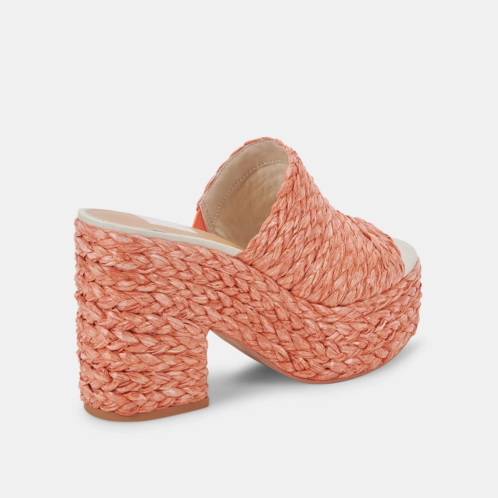 ELORA HEELS ORANGE RAFFIA