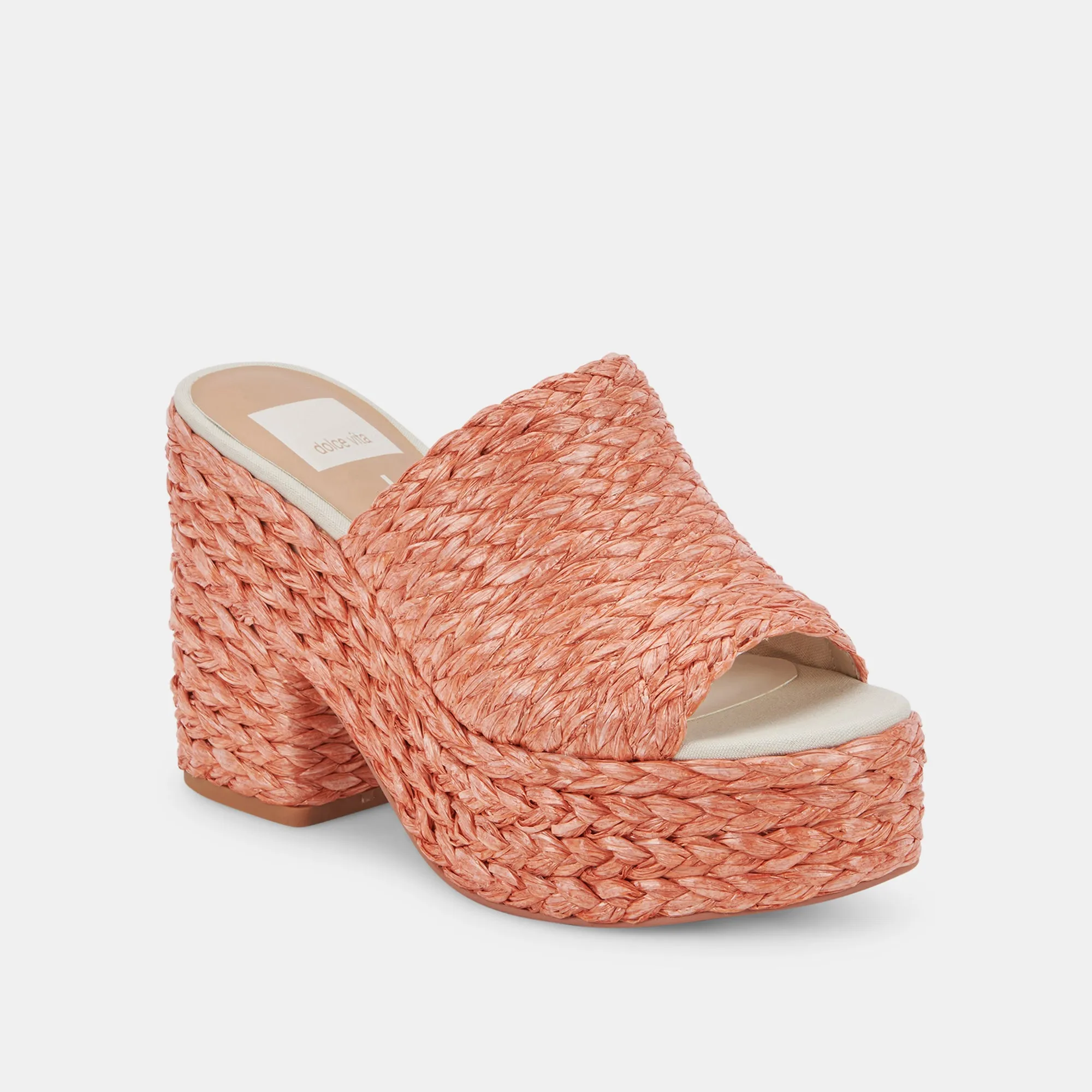 ELORA HEELS ORANGE RAFFIA