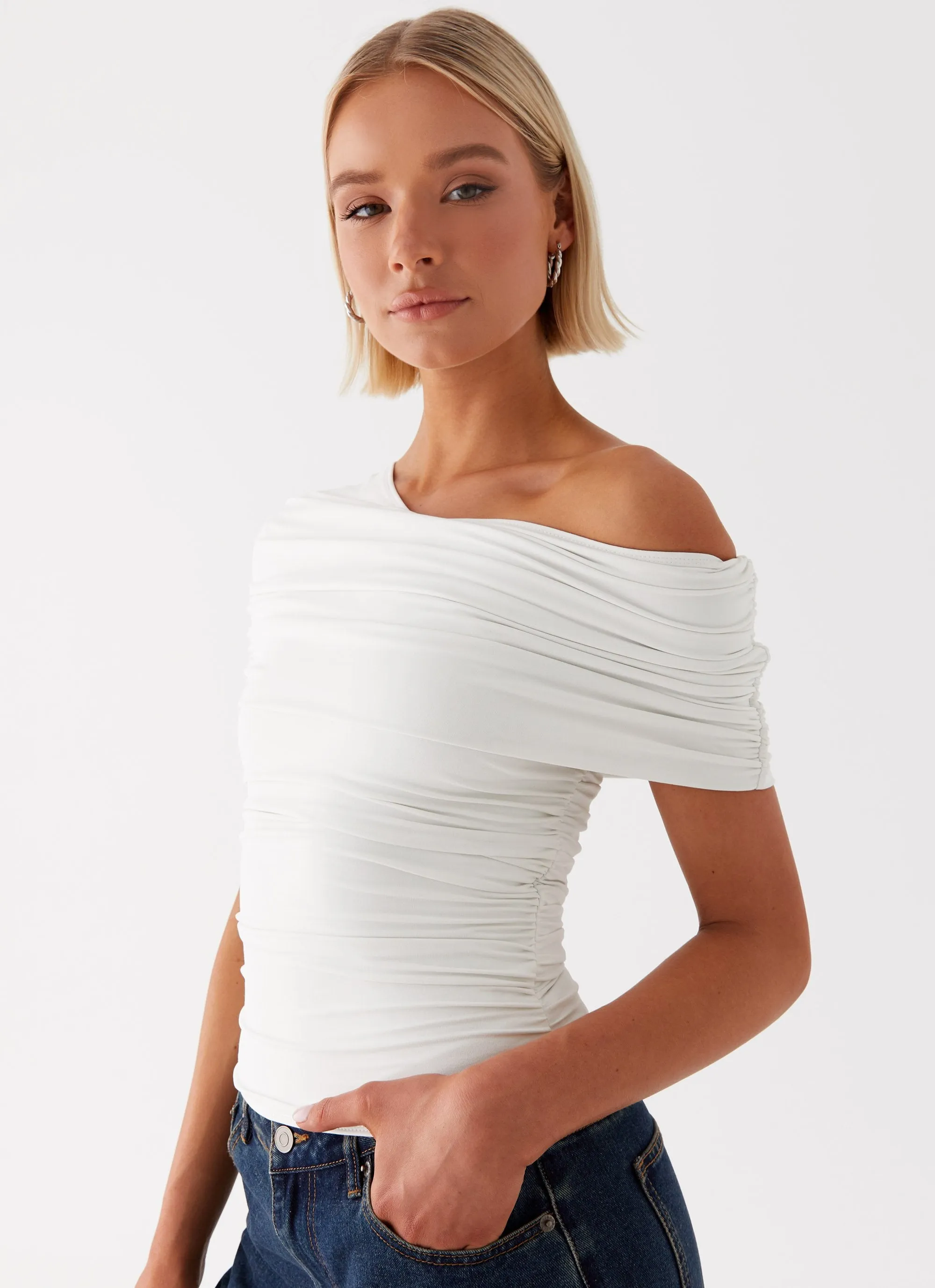 Gabbie Off Shoulder Top - White