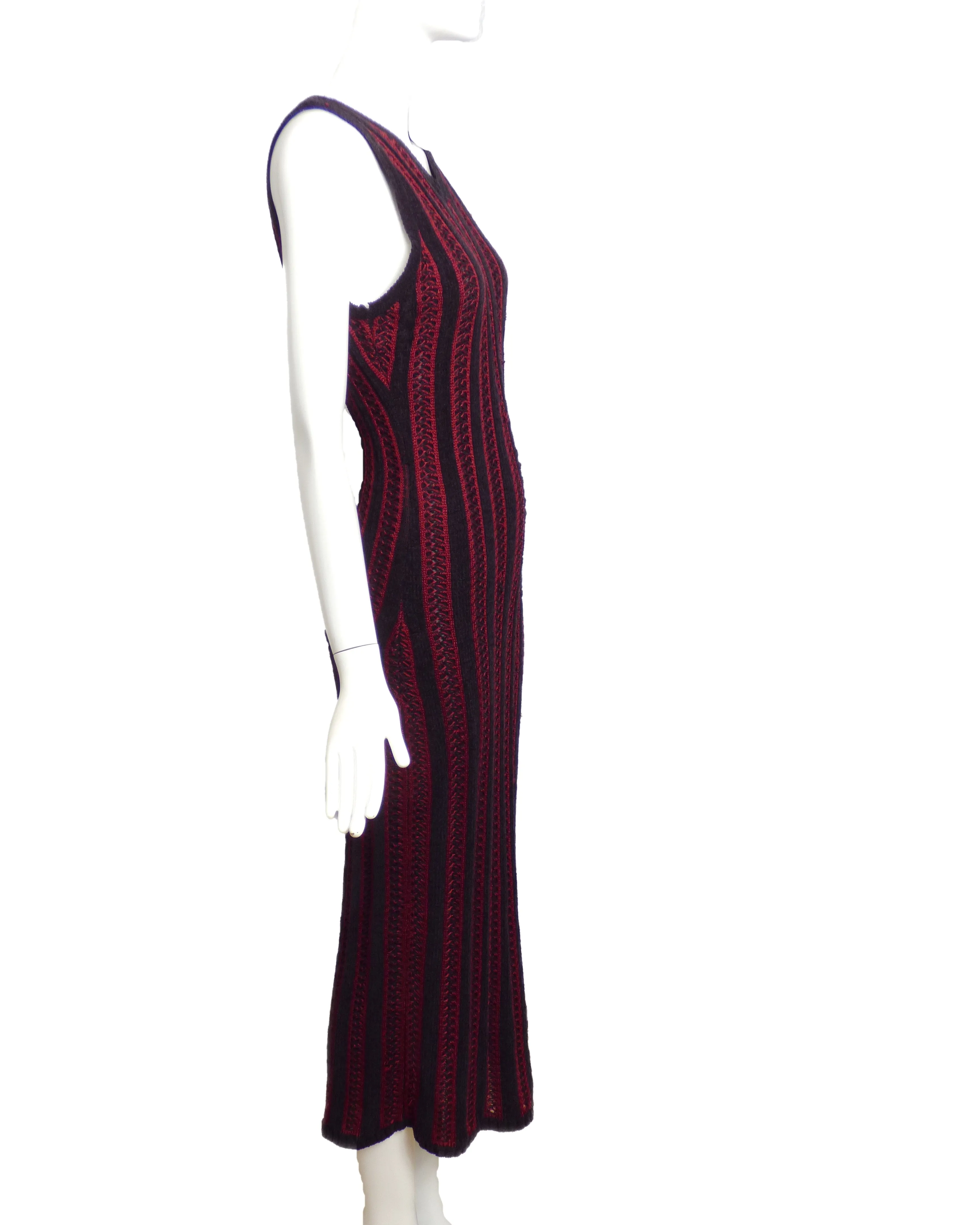 GIANNI VERSACE- 1990s Chenille Knitted Evening Dress, Size-8