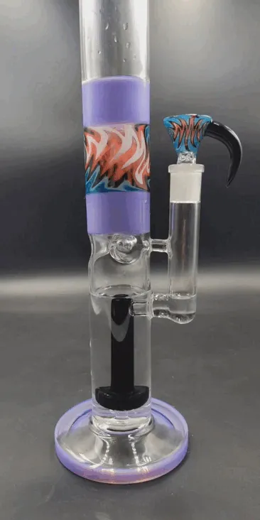 Glitch Tube Water Pipe w/ Horn Bowl | 15.5