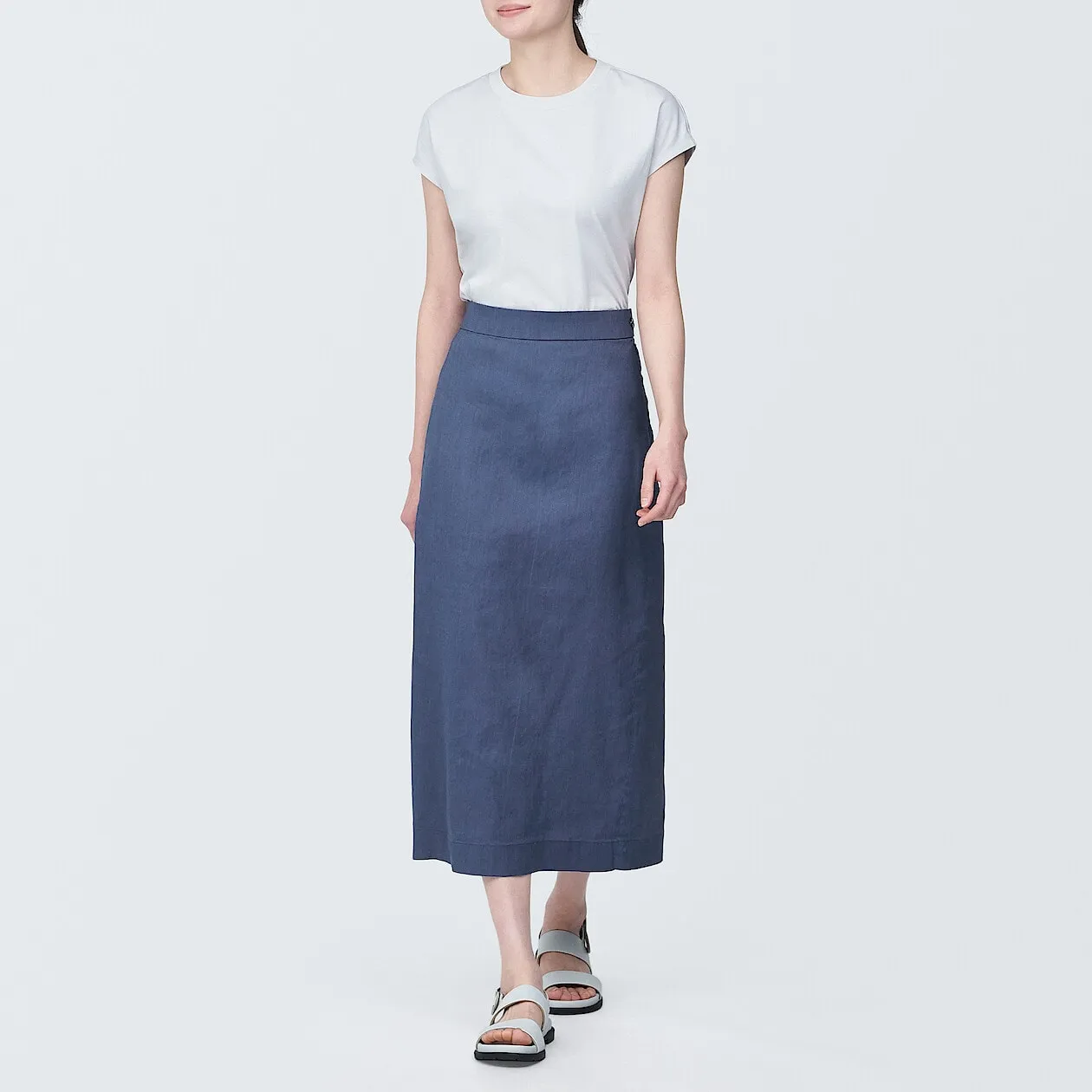 Hemp Blend Stretch Straight Maxi Skirt