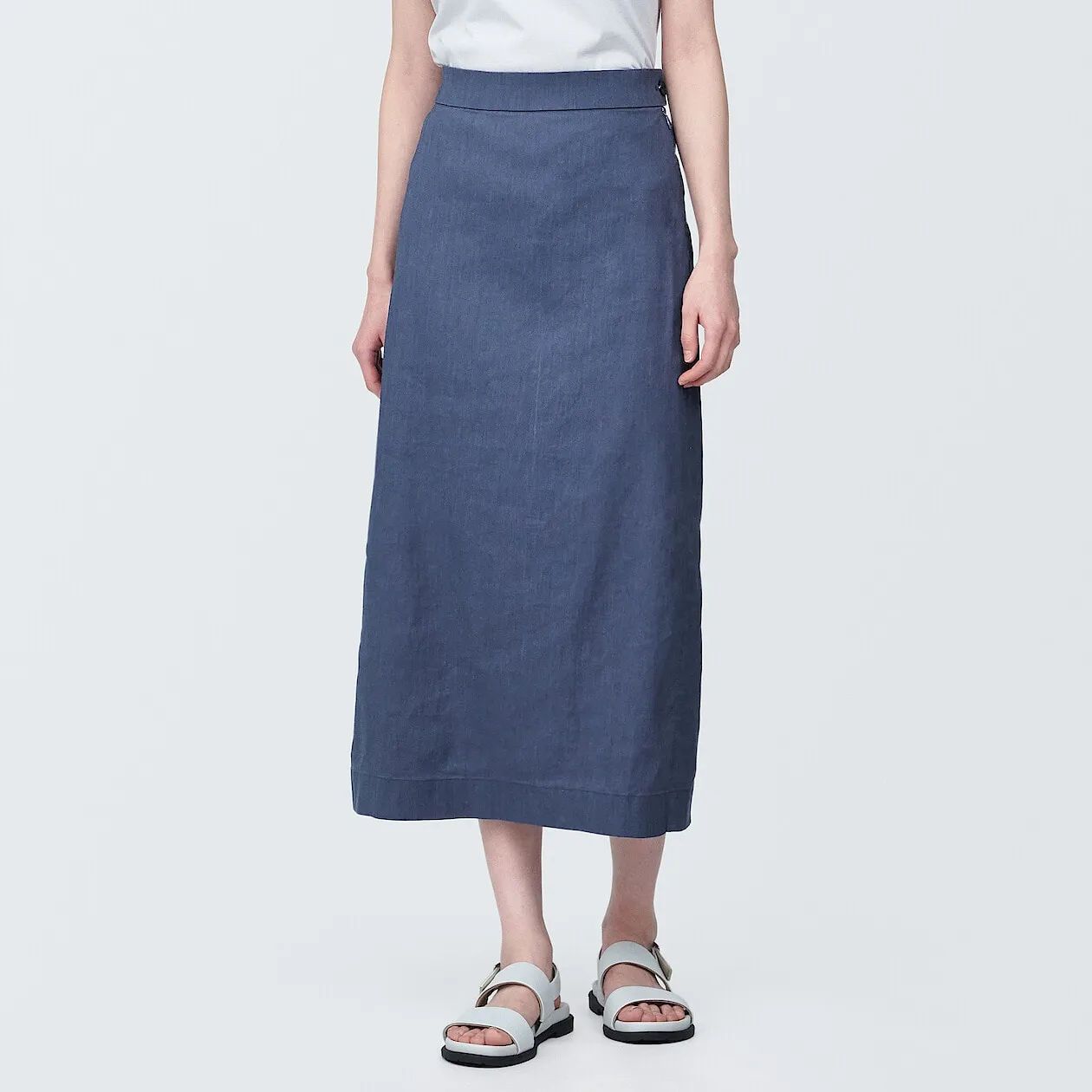 Hemp Blend Stretch Straight Maxi Skirt