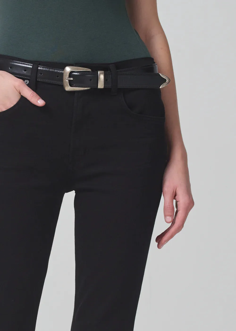 Isola Straight Cropped Denim (Plush Black)