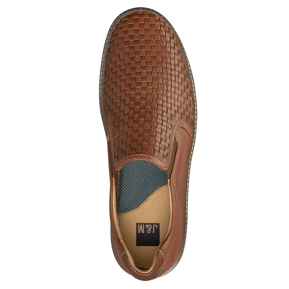 Johnston & Murphy Men's Mcguffey Woven Slip On Tan Leather